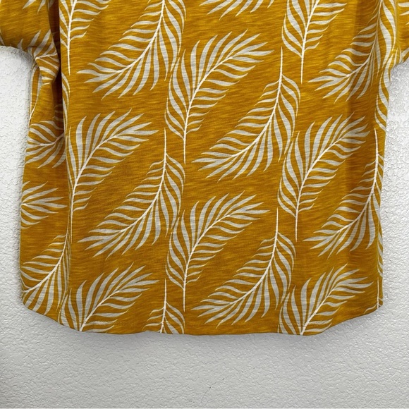 Croft & Barrow Yellow Tropical Leaf Crewneck Top, Size XL - Picture 6 of 11
